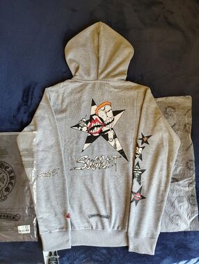 Chrome Hearts Grey Graphic Print Hoodie Matty Boy